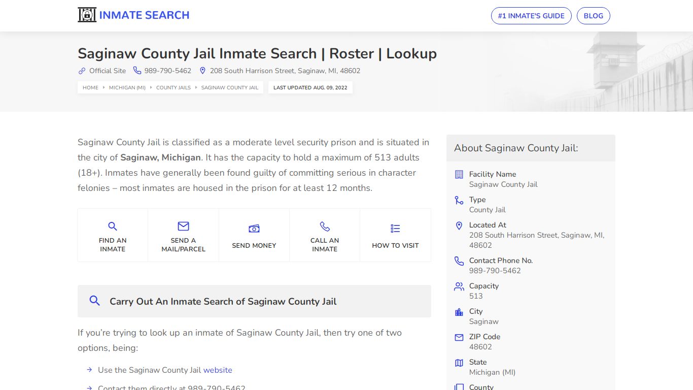 Saginaw County Jail Inmate Search | Roster | Lookup