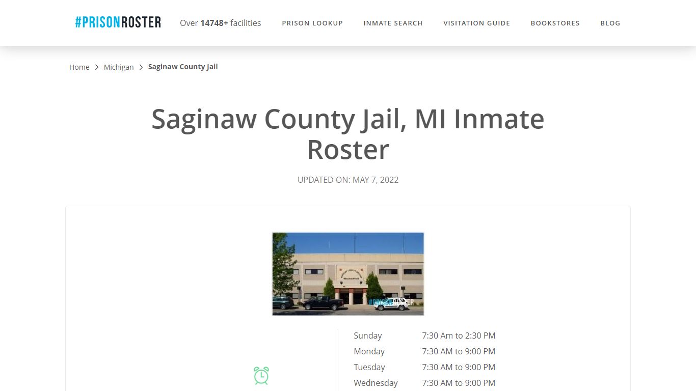 Saginaw County Jail, MI Inmate Roster